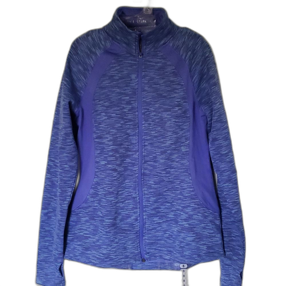 Tek Gear Women's Medium Blue Purple Speckled Zip Sweatshirt Jacket